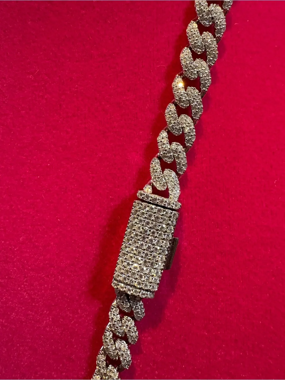 6 mm 24” iced out Miami Cuban solid .925 sterling silver and Moissanite chain